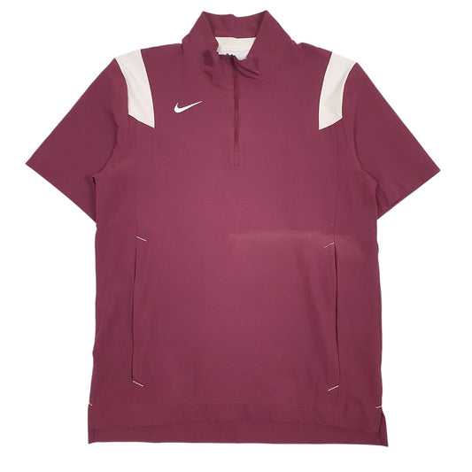 Mens Burgundy Nike Active Wear Quarter Zip Jumper