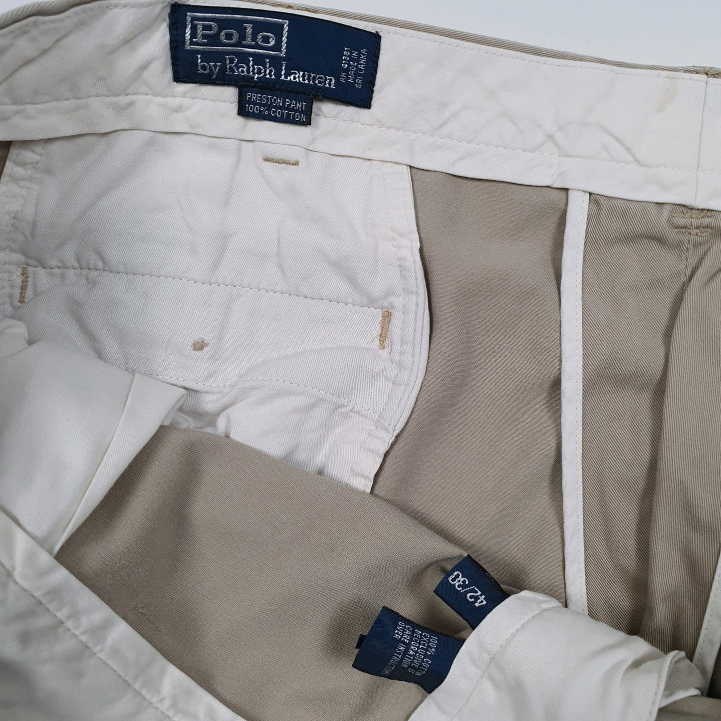 Mens Beige Polo Ralph Lauren Preston Pant  Trousers