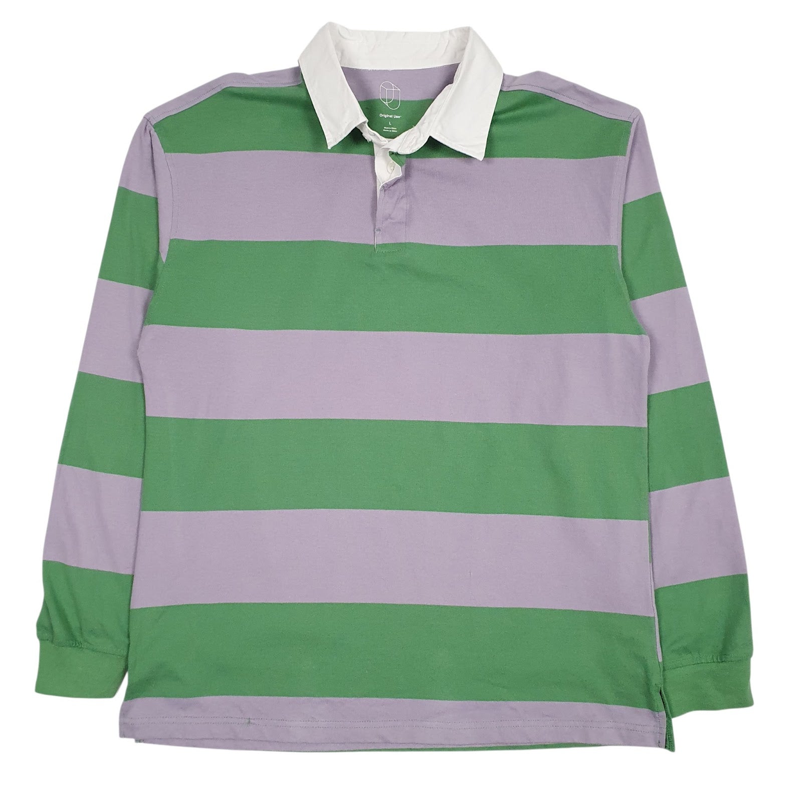 Mens Green Original Use Rugby Long Sleeve Polo Shirt