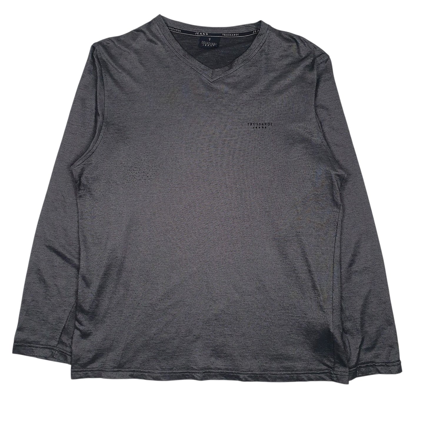Mens Grey Trussardi Jeans Made In Italy Long Sleeve T Shirt