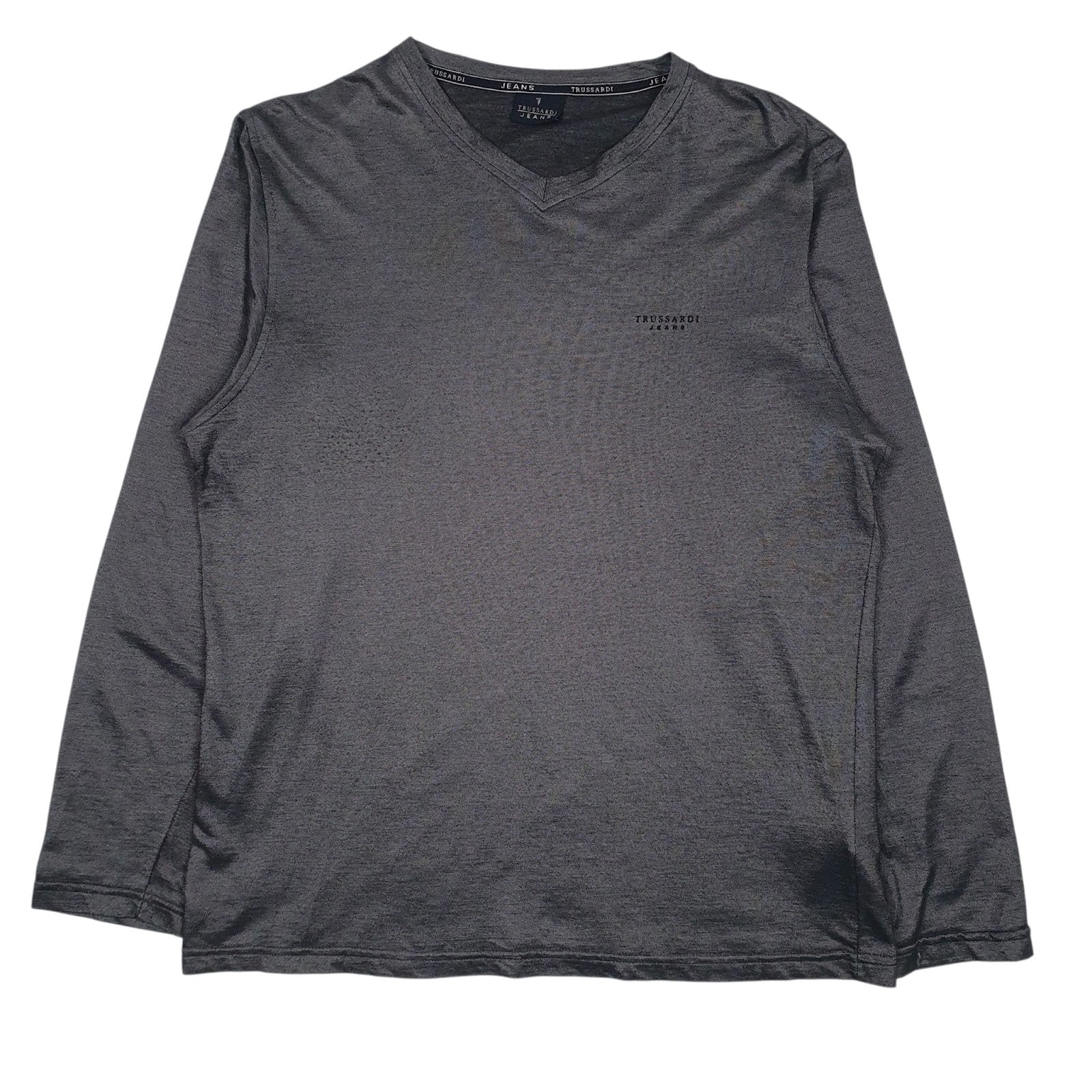 Mens Grey Trussardi Jeans Made In Italy Long Sleeve T Shirt