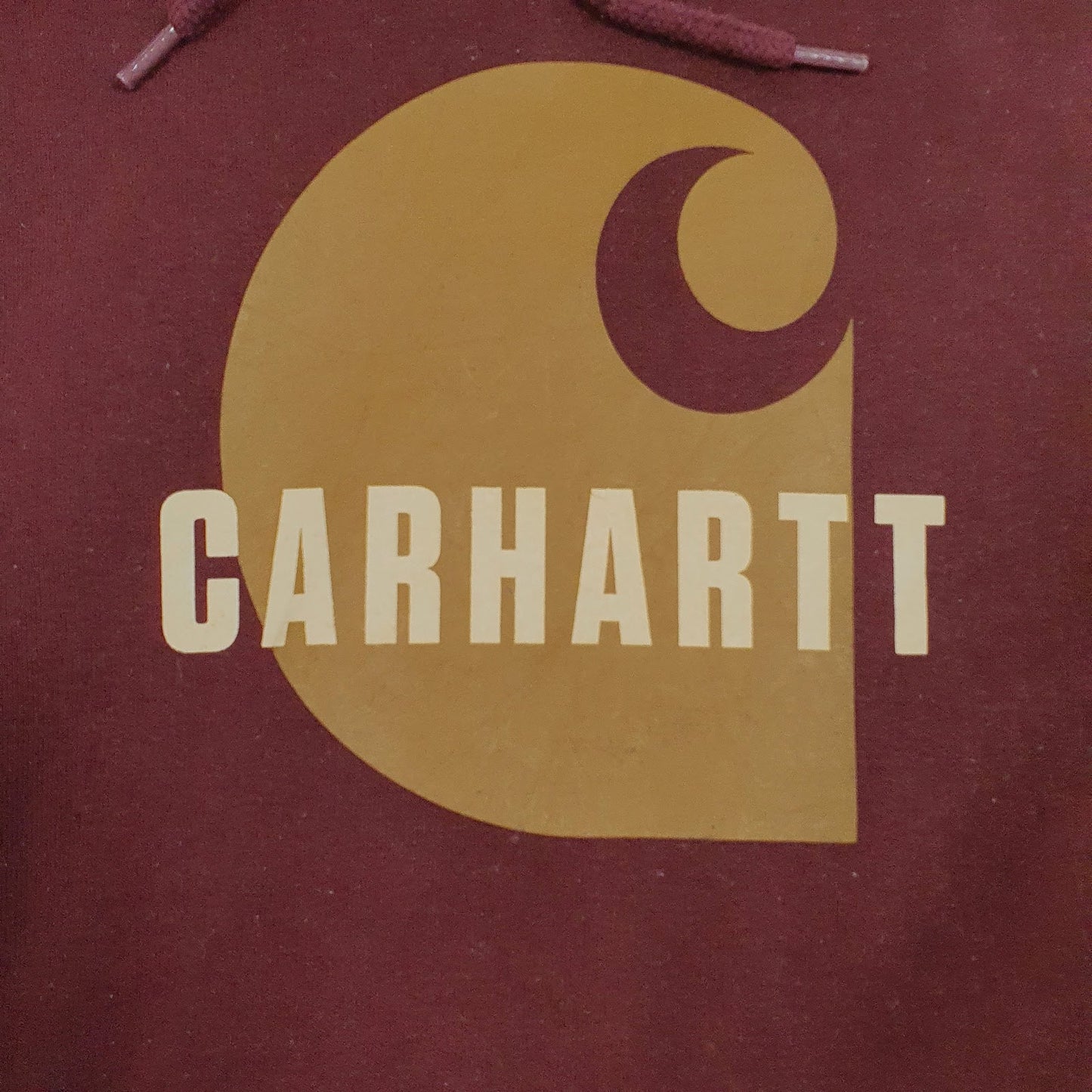 Mens Burgundy Carhartt Spellout Hoodie Jumper