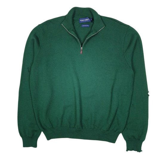 Mens Green Polo Ralph Lauren Golf Quarter Zip Jumper