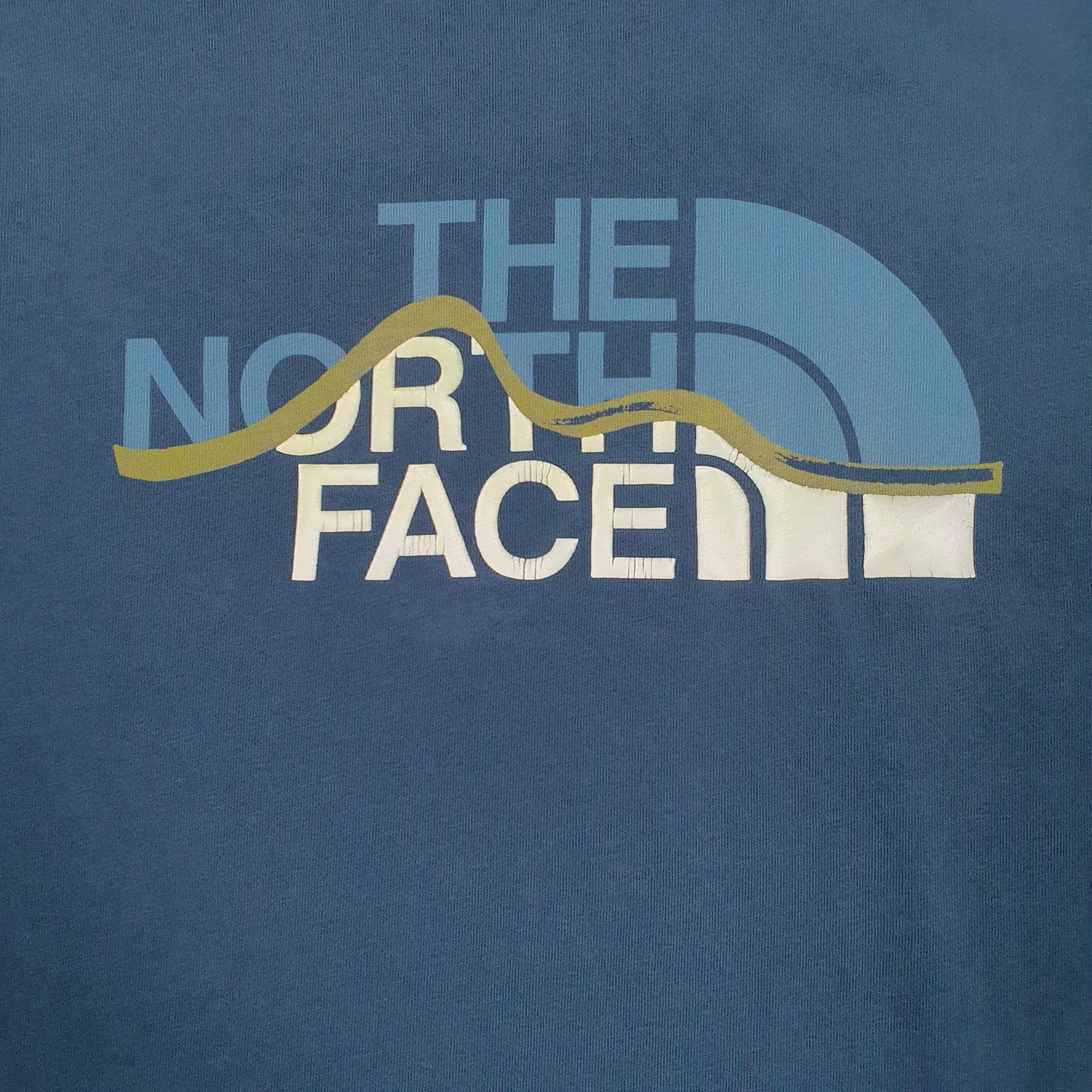 Mens Blue The North Face Spellout  T Shirt