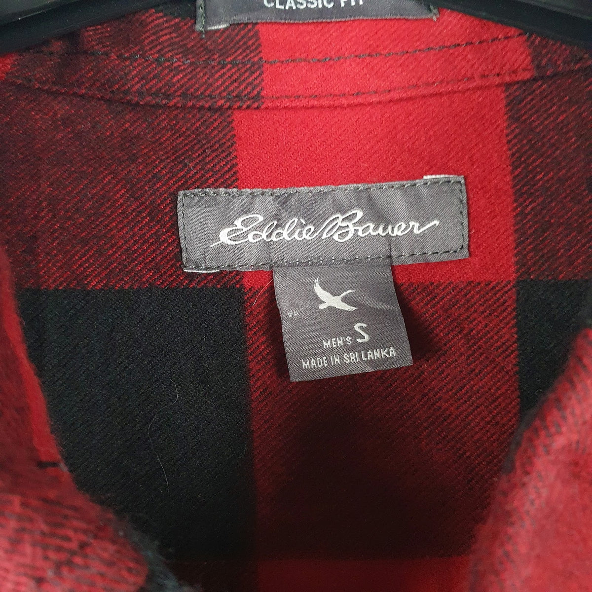 Mens Red Eddie Bauer Flannel  Shirt