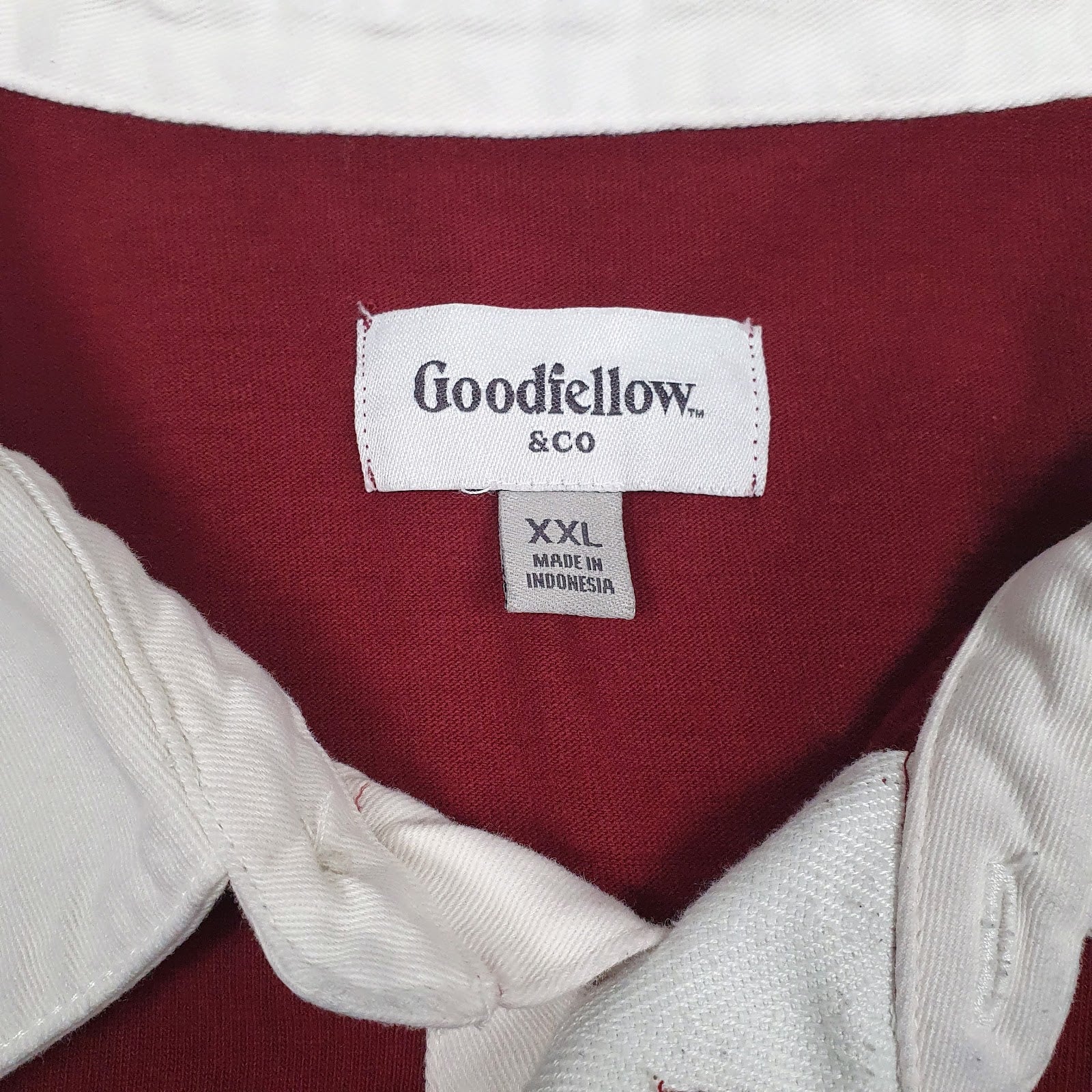 Mens Red Good Fellow Rugby Crewneck Polo Shirt