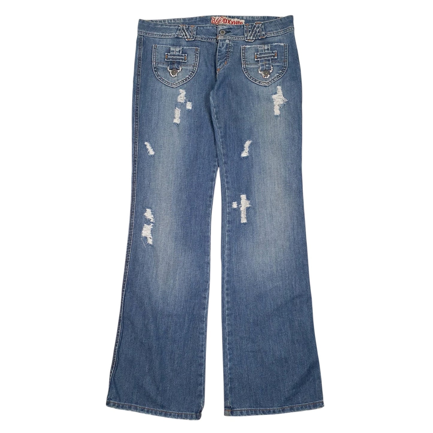 Womens Blue Oxyho Distressed throughout. Casual JeansW32 L34
