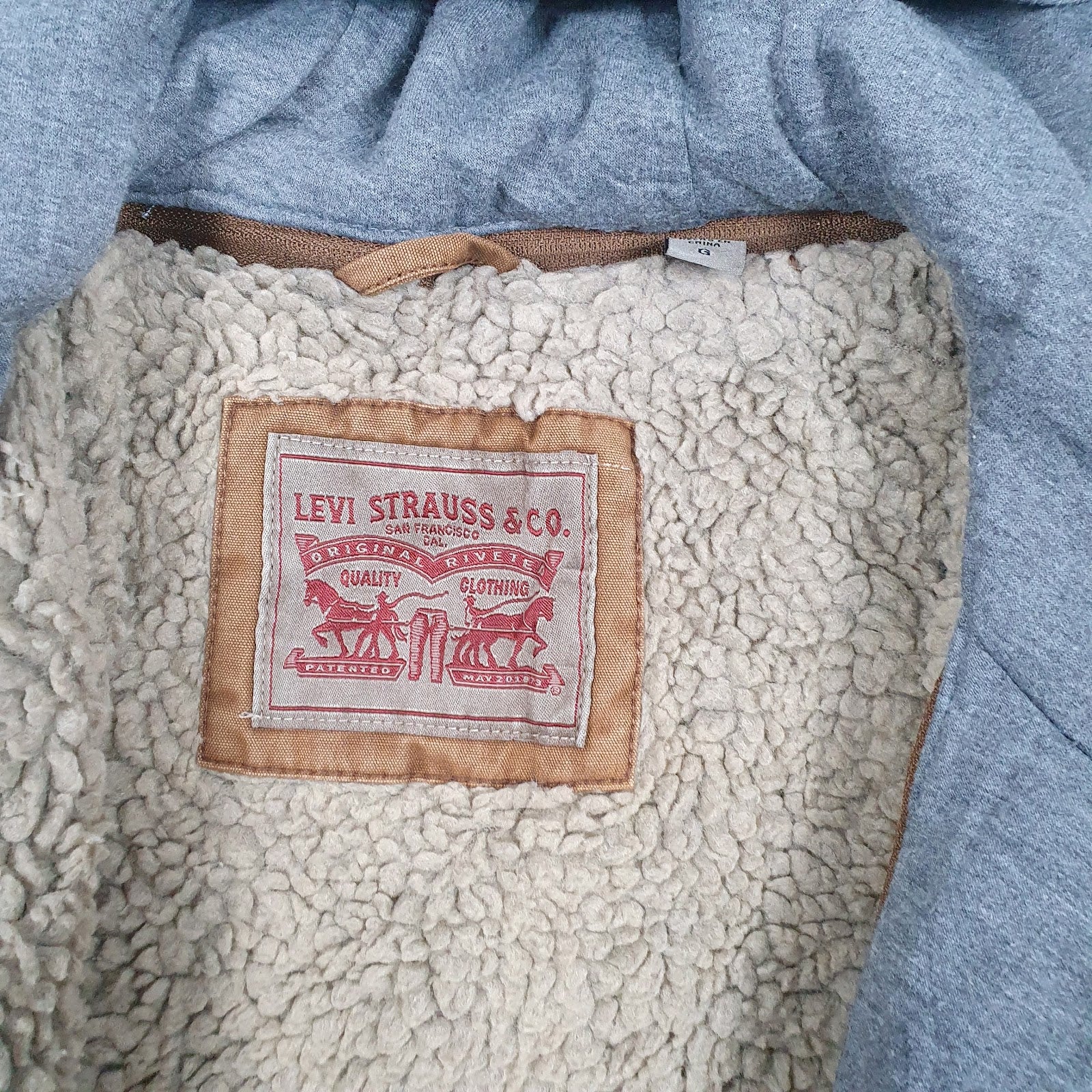 Mens Brown Levis Sherpa Lined  Coat