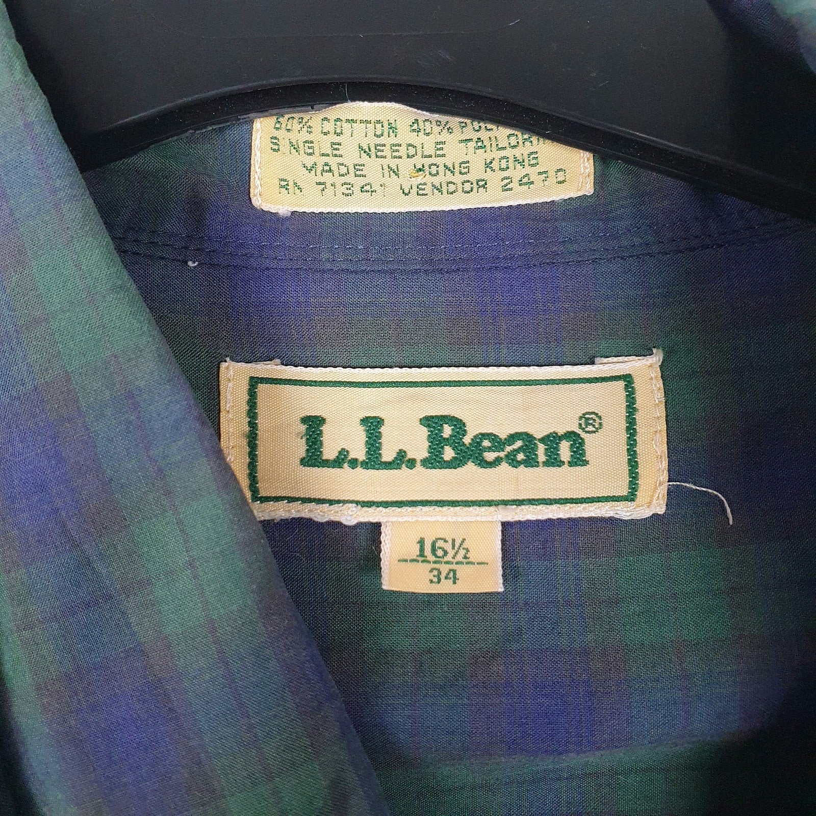 Mens Green L.L.Bean Vintage 90s  Shirt