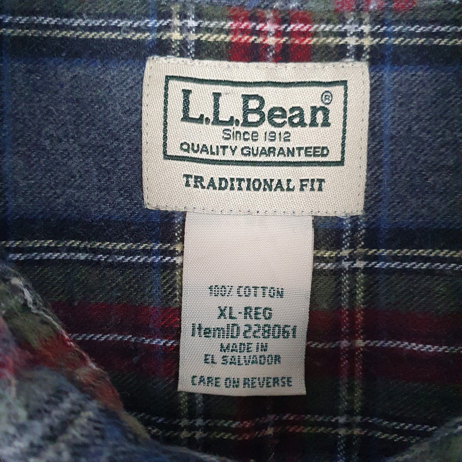 Mens Grey L.L.Bean Flannel  Shirt