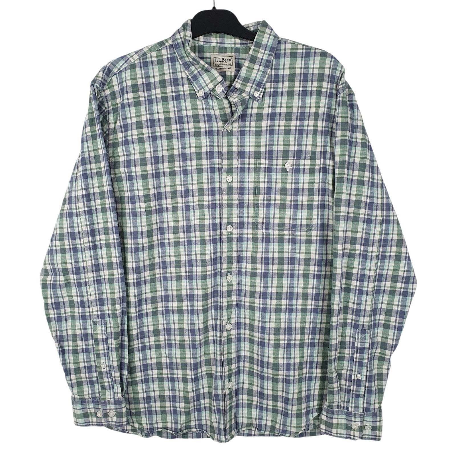 Mens Green L.L.Bean  Long Sleeve Shirt