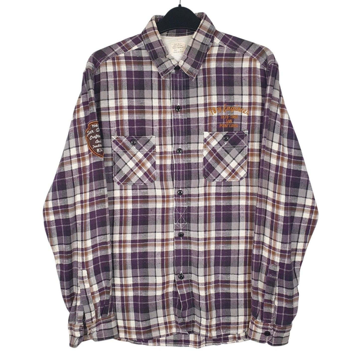 Mens Purple Unbranded Flannel Long Sleeve Shirt