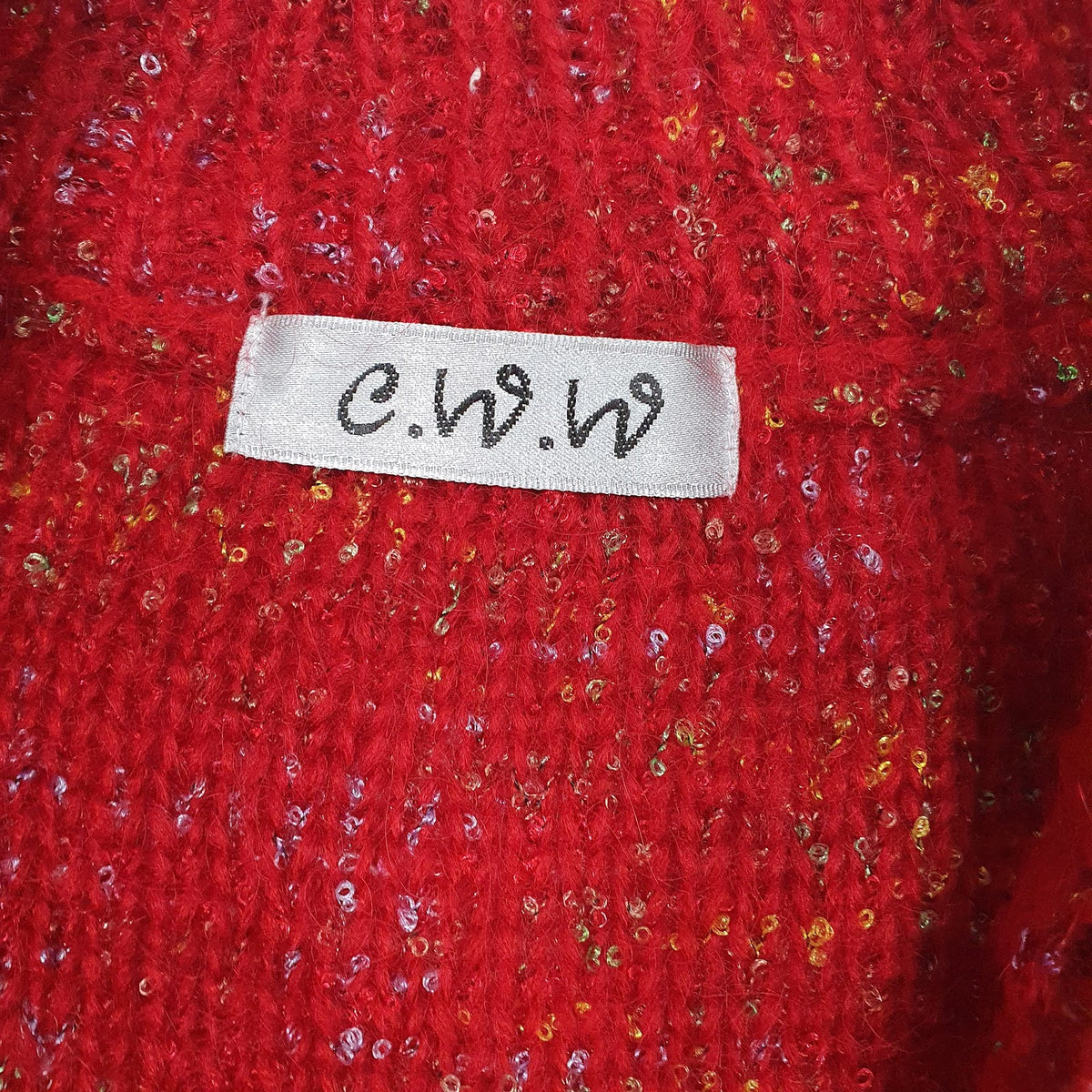 Womens Red E.W.W  Full Zip Jumper