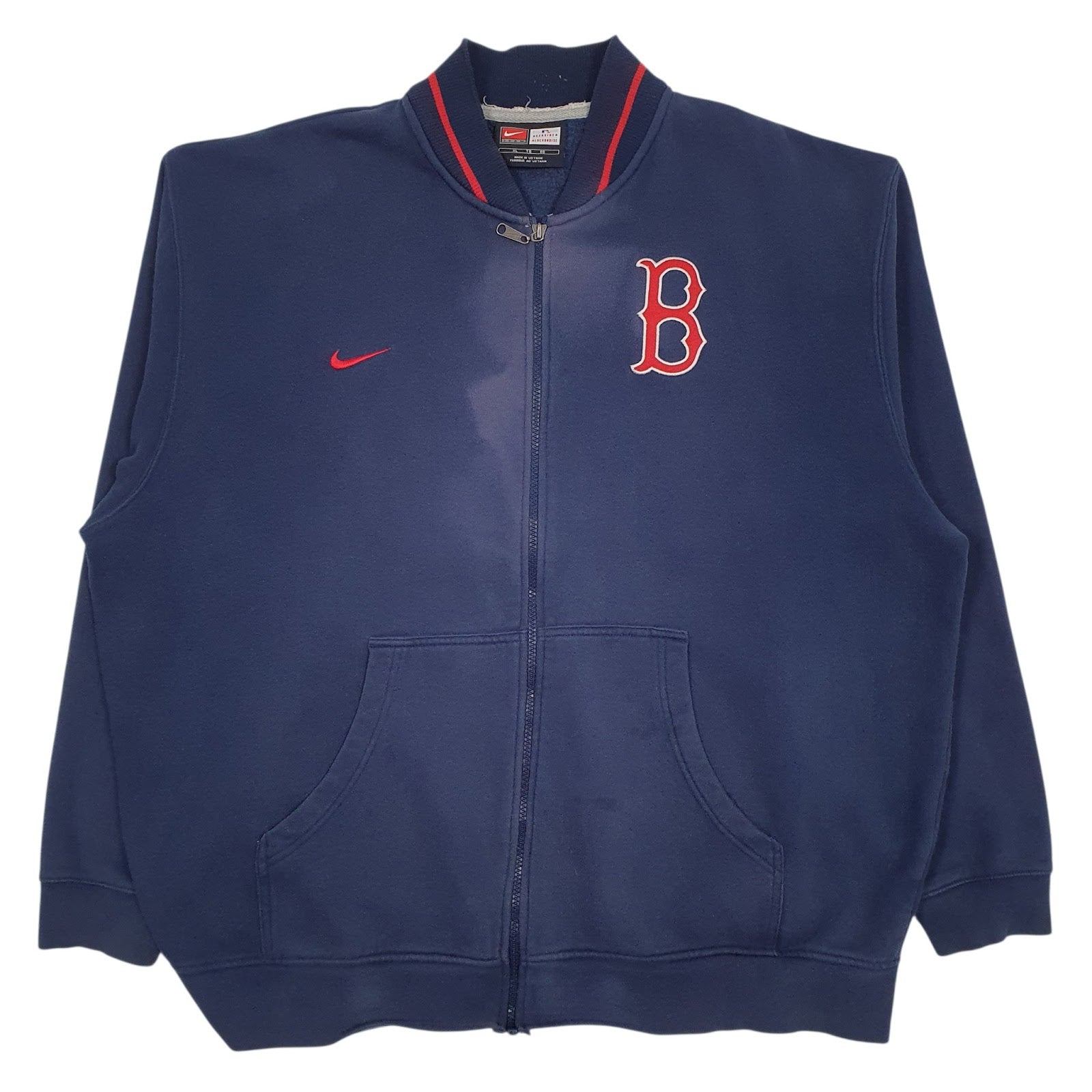 Mens Navy Nike MLB Boston Red Sox Full Zip Jumper