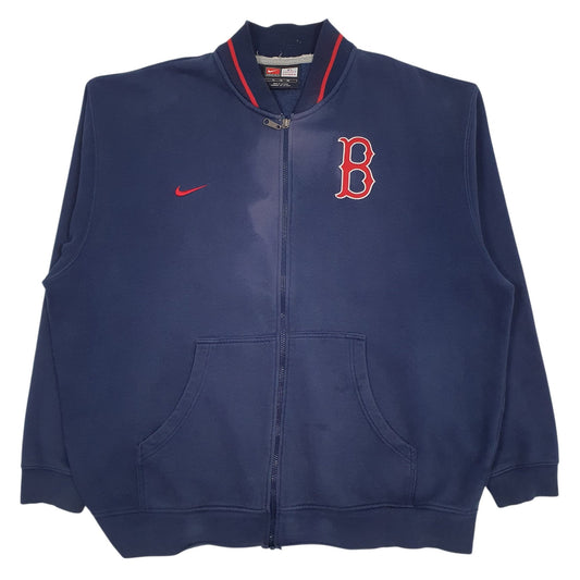 Mens Navy Nike MLB Boston Red Sox Full Zip Jumper