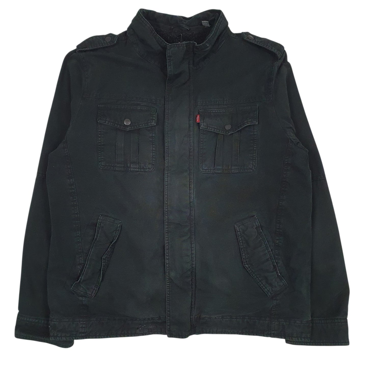 Mens Black Levis Padded Sherpa Lined  Coat