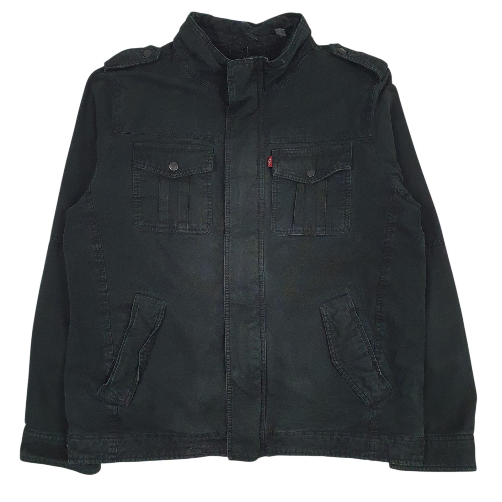 Mens Black Levis Padded Sherpa Lined  Coat