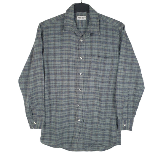 Mens Grey Florymond Vintage Flannel Long Sleeve Shirt