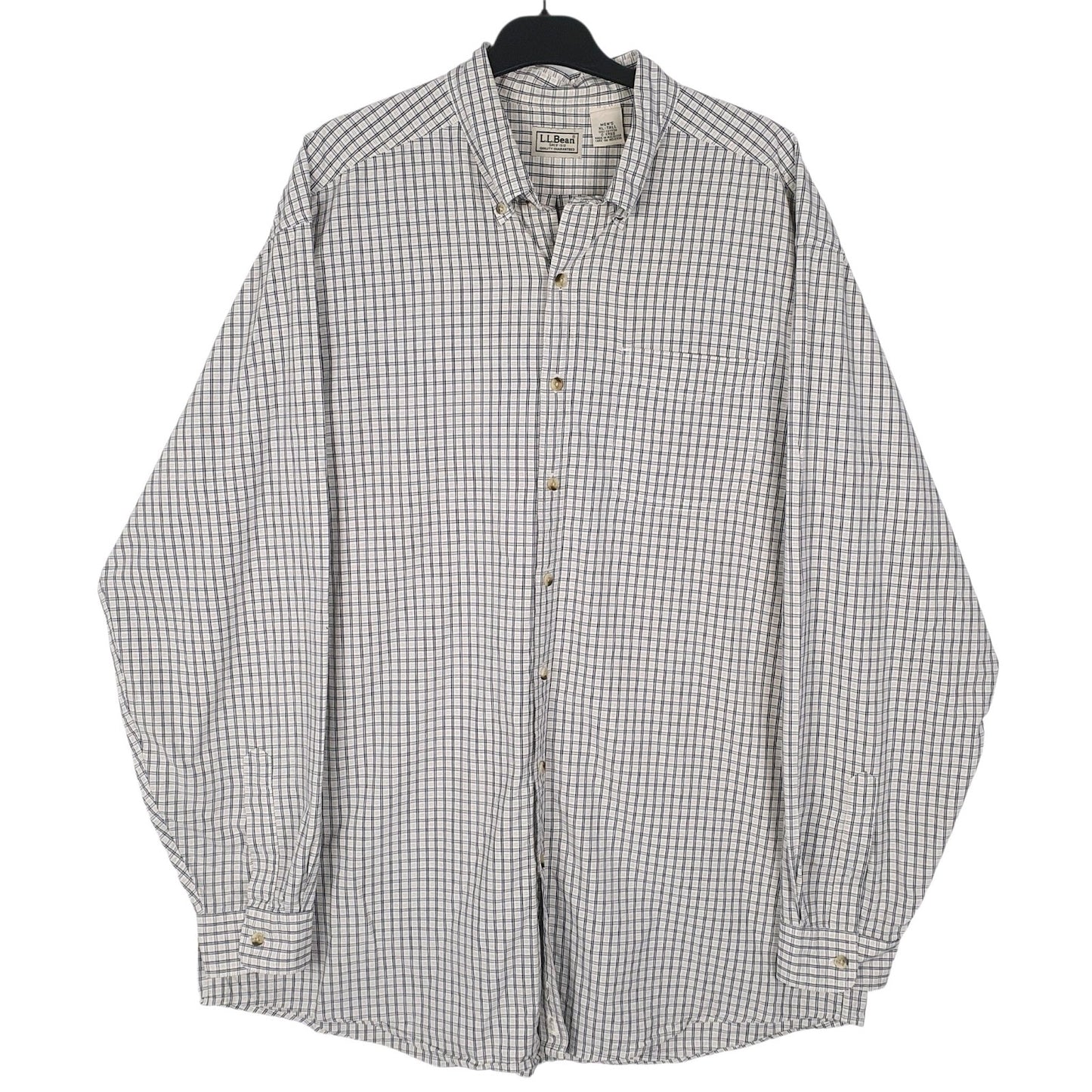Mens White L.L.Bean  Long Sleeve Shirt