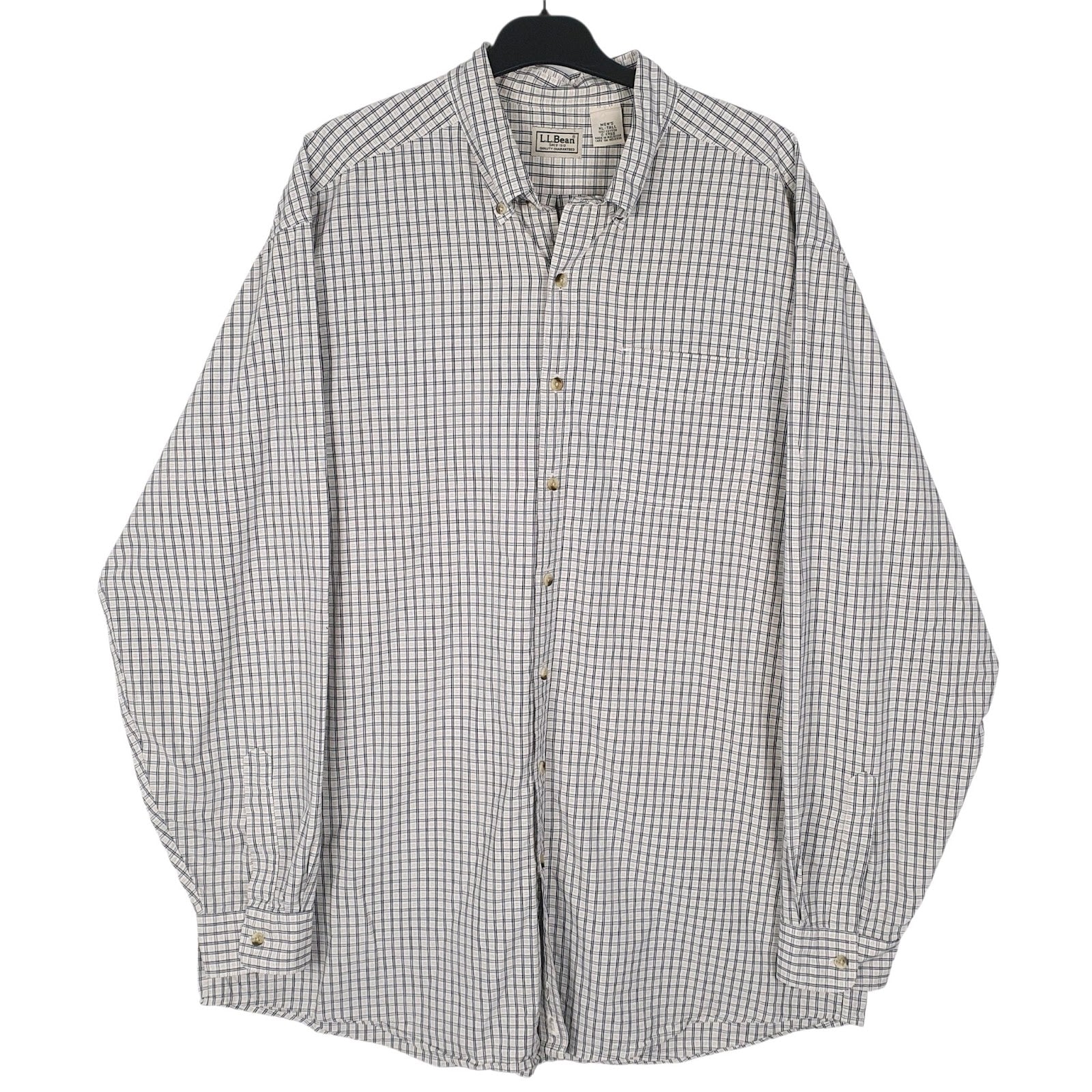 Mens White L.L.Bean  Long Sleeve Shirt