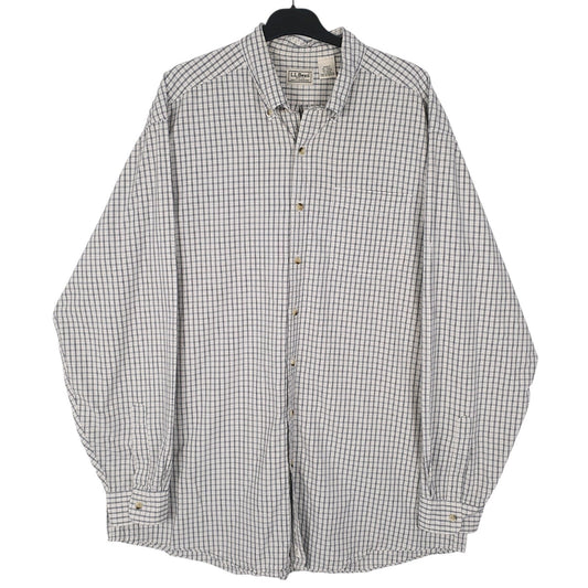 Mens White L.L.Bean  Long Sleeve Shirt