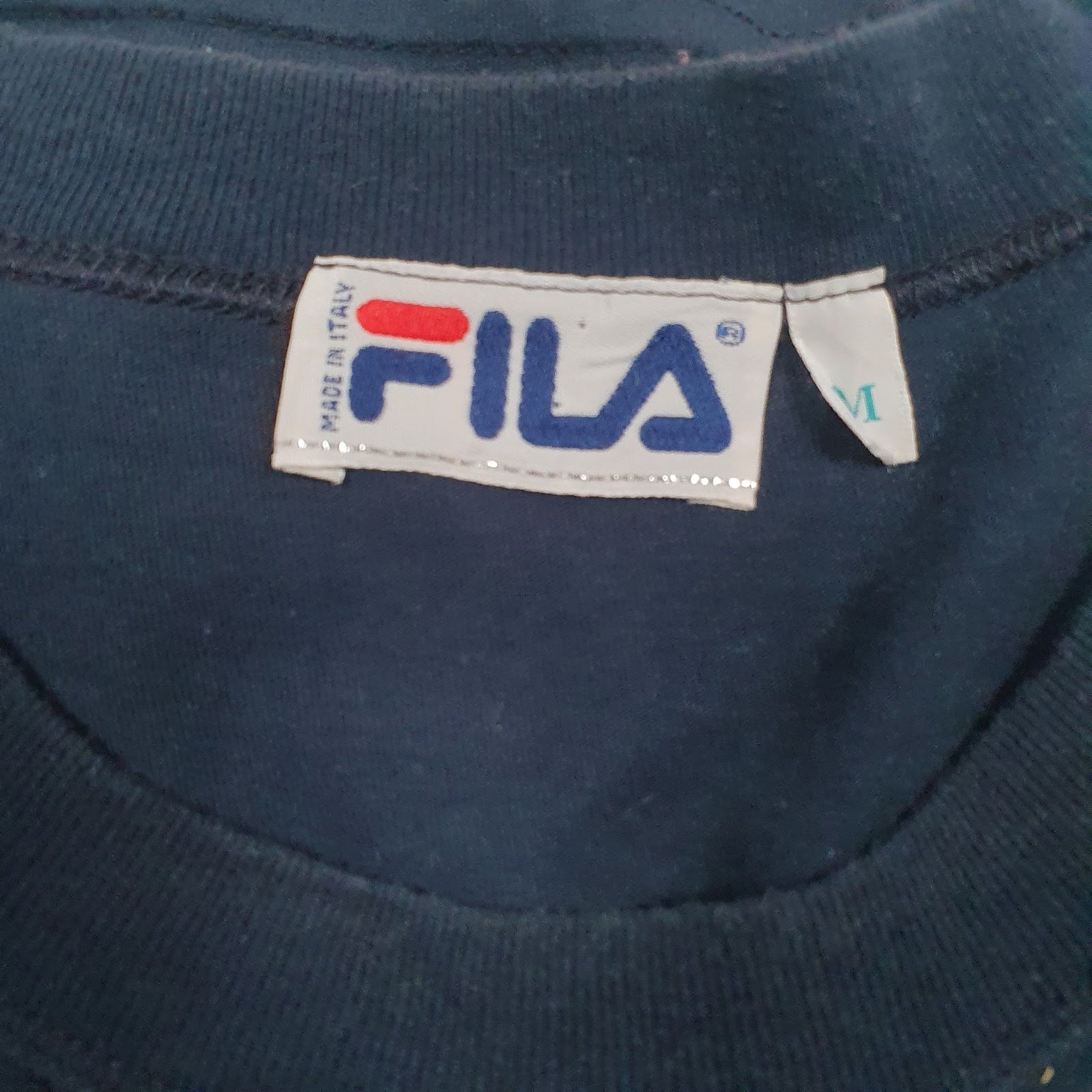 Mens Navy Fila Vintage Made In Italy  T Shirt