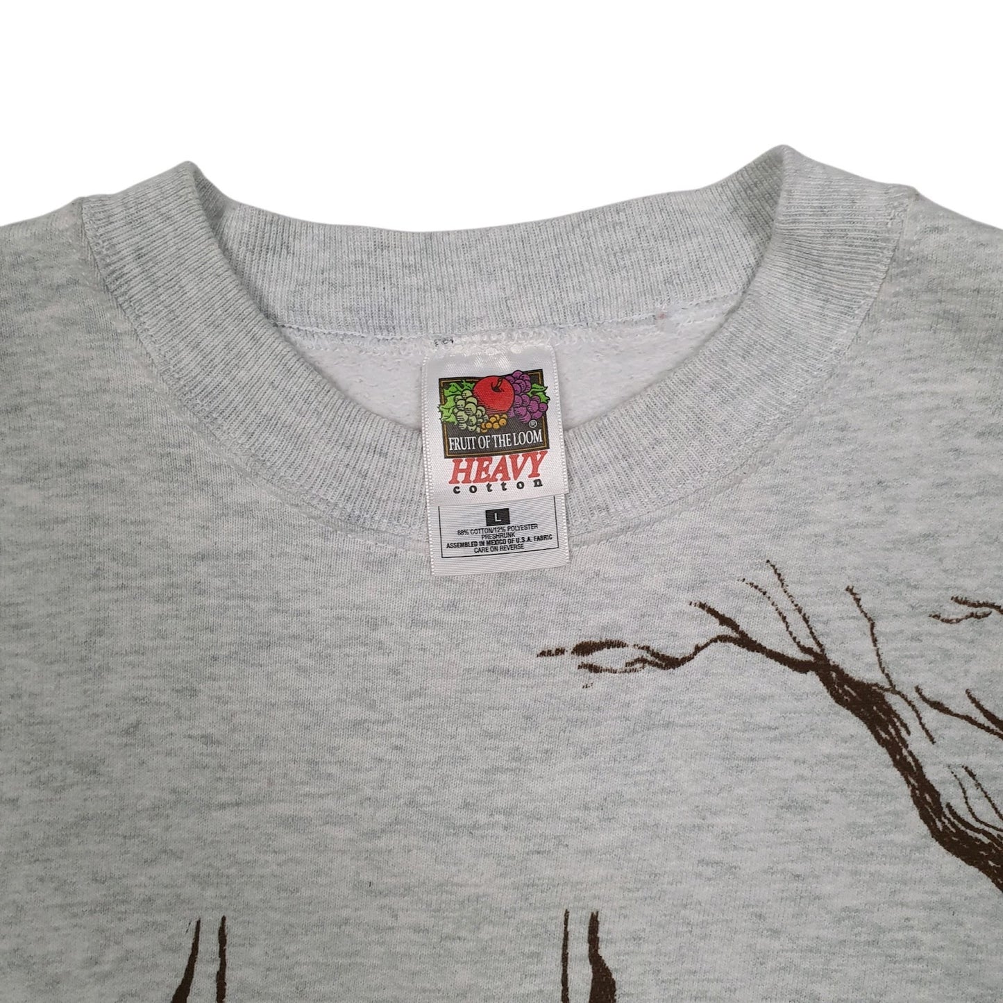 Mens Grey Fruit Of The Loom Wildlife Crewneck Jumper