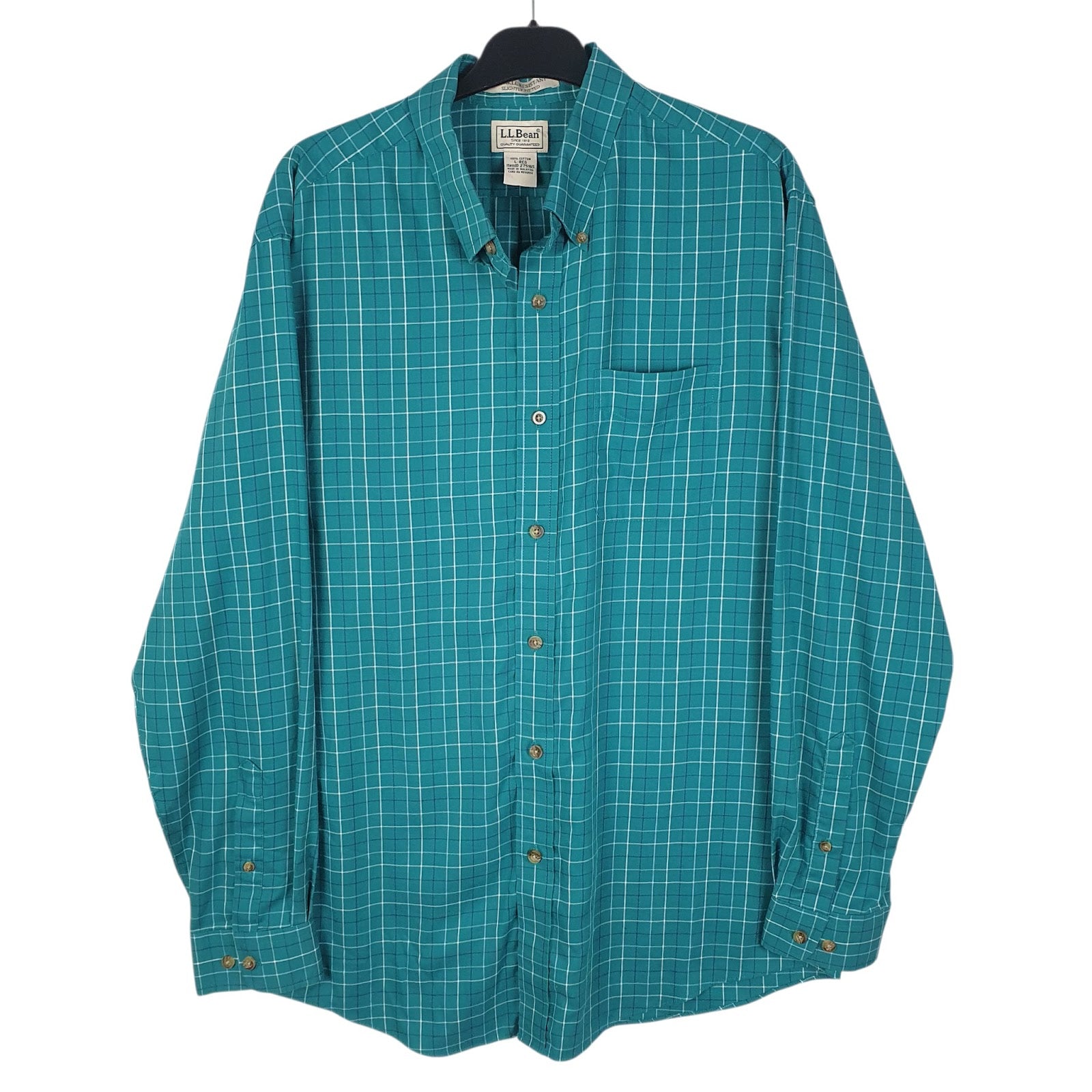 Mens Green L.L.Bean  Long Sleeve Shirt