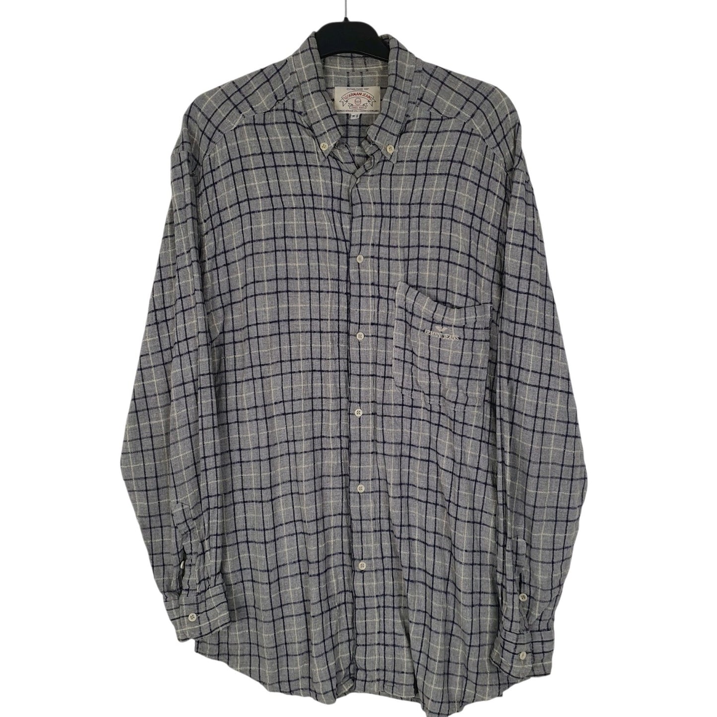 Mens Grey Armani  Long Sleeve Shirt