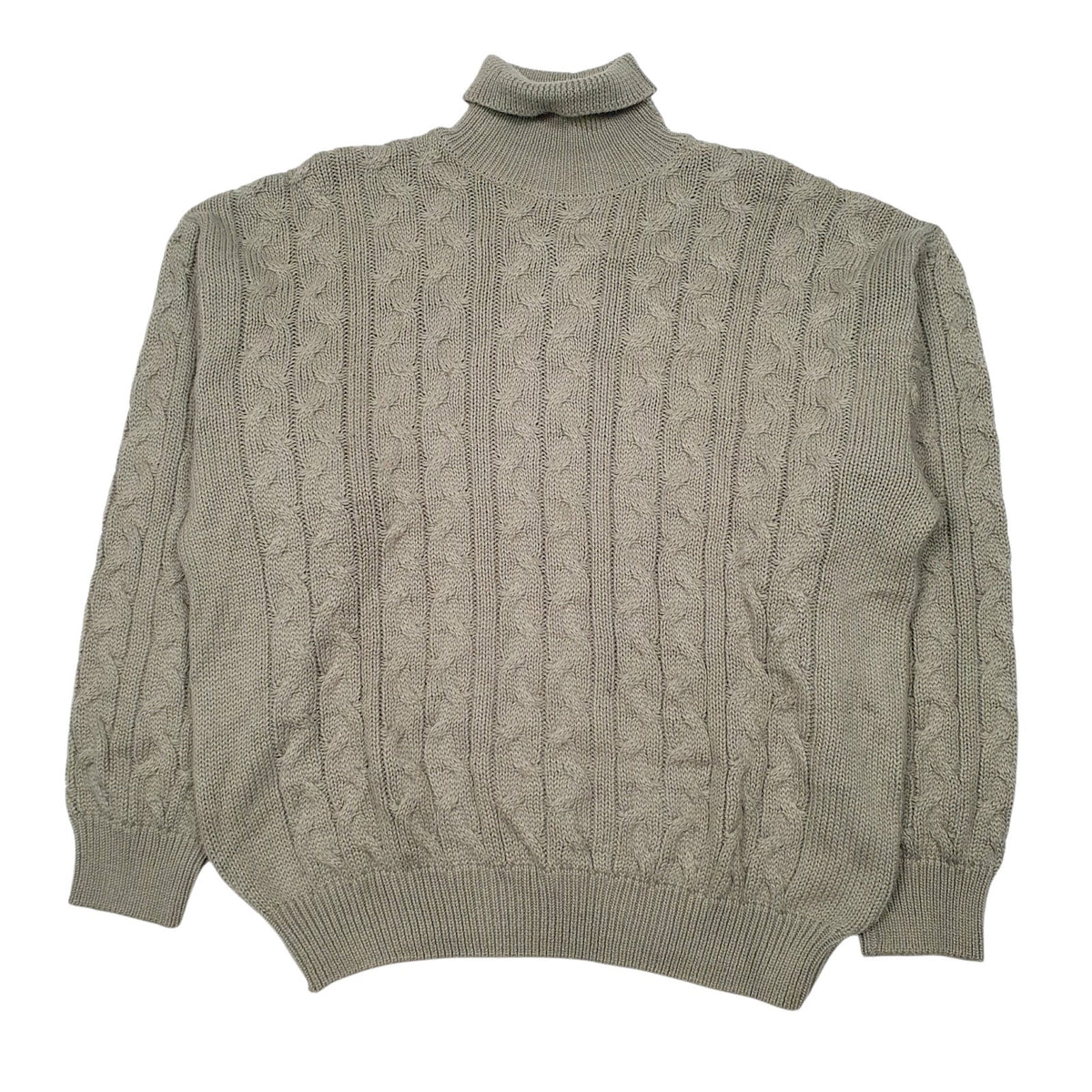 Mens Green Malagrida Vintage Knit Turtle Neck Jumper