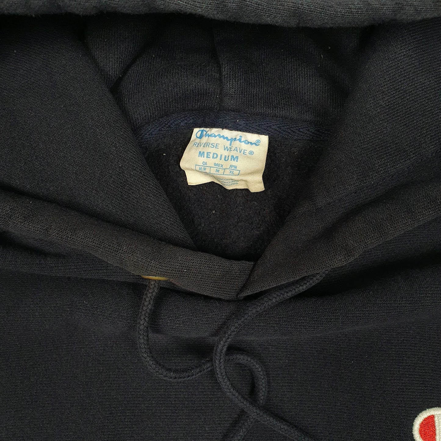 Mens Navy Champion Reverse Weave Hoodie Jumper