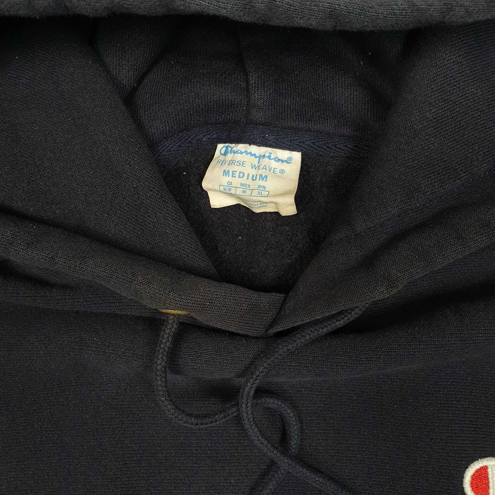 Mens Navy Champion Reverse Weave Hoodie Jumper