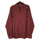 Mens Red Eddie Bauer Thick Flannel Long Sleeve Shirt