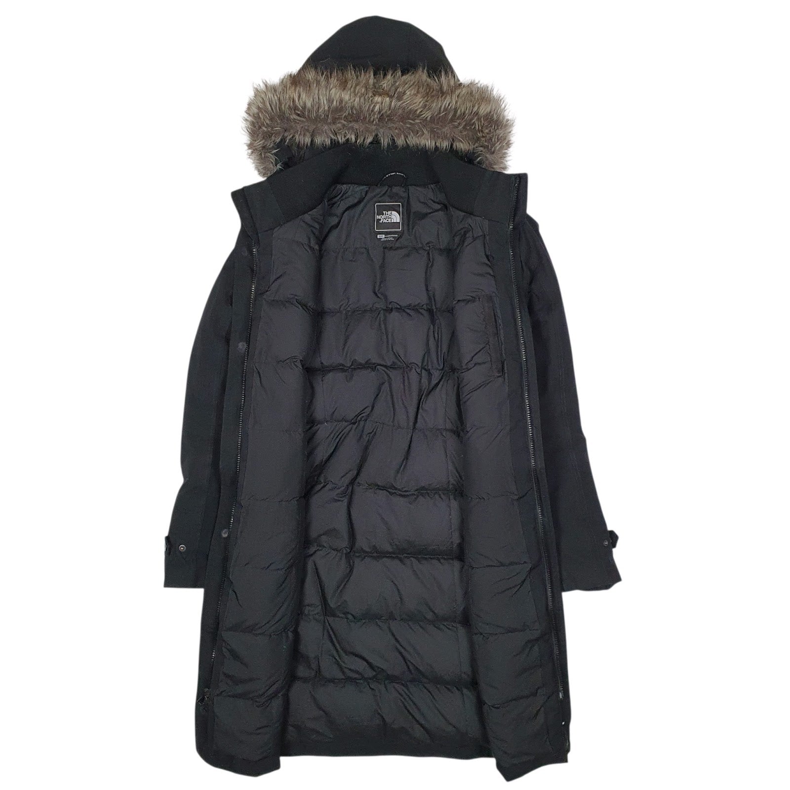 Womens Black The North Face Long Line Trench  Coat