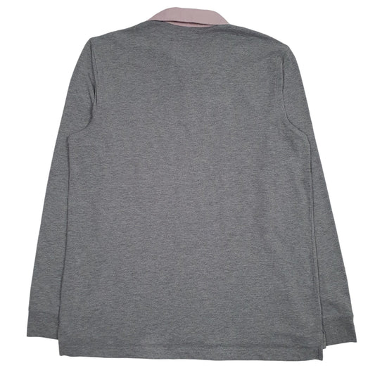 Mens Grey Sonoma Rugby Crewneck Polo Shirt