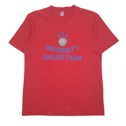 Mens Red North Sails U.S.A University Sailing Team Short Sleeve T Shirt
