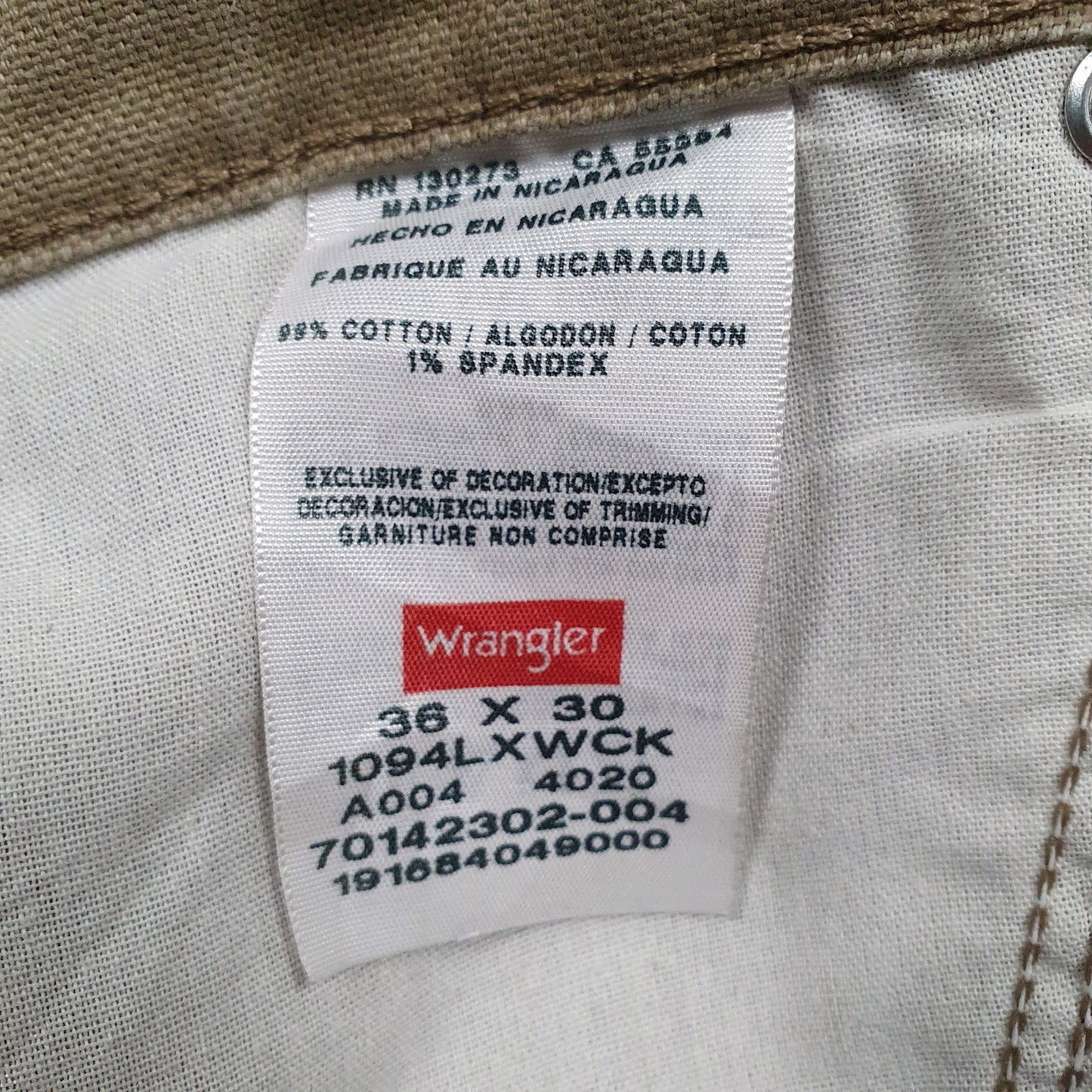 Mens Brown Wrangler 1094LXWCK  Trousers