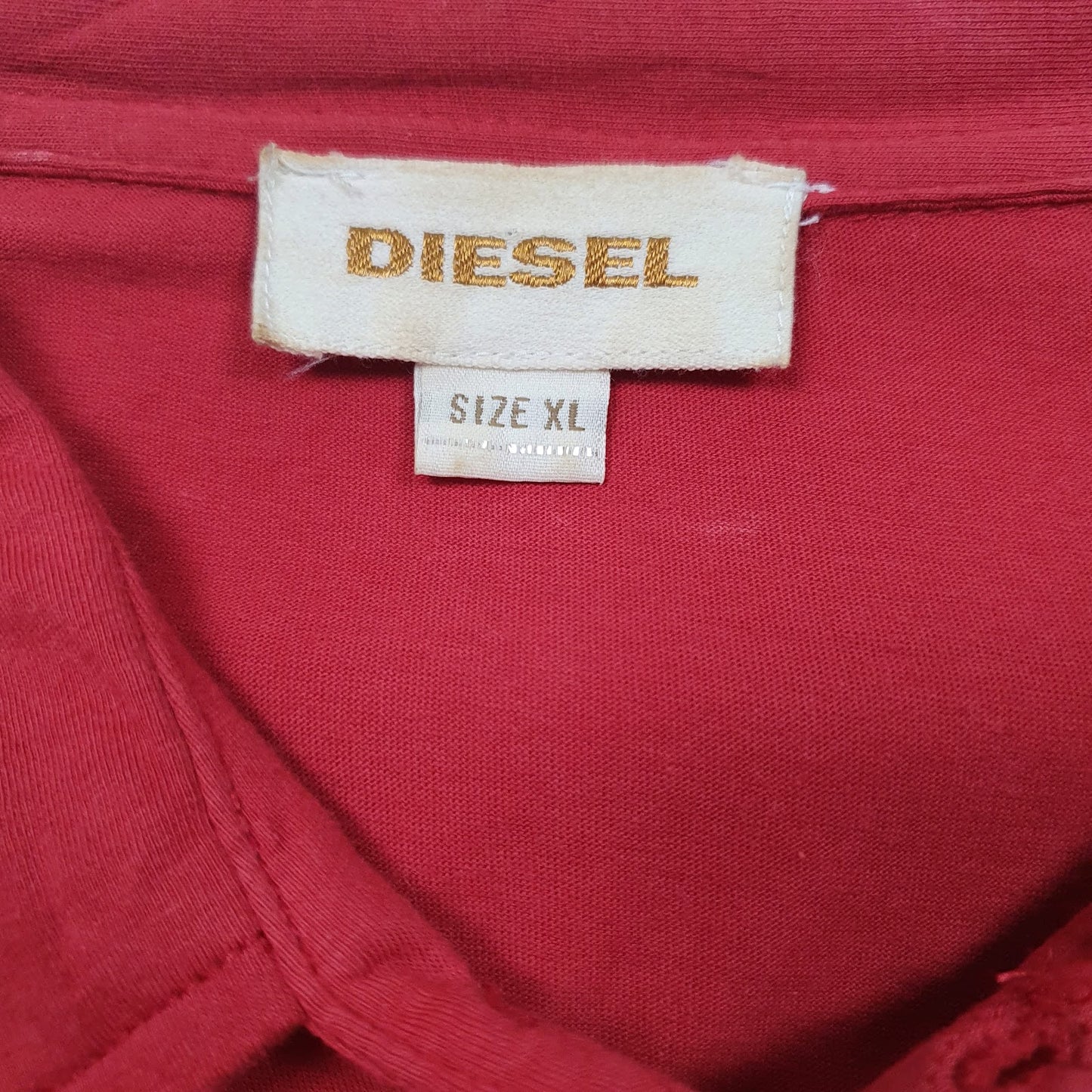 Mens Red Diesel   Polo Shirt