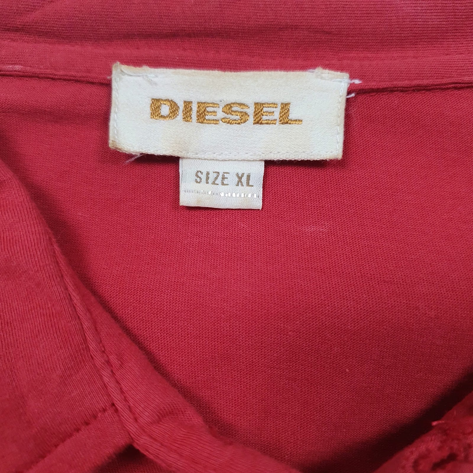 Mens Red Diesel   Polo Shirt