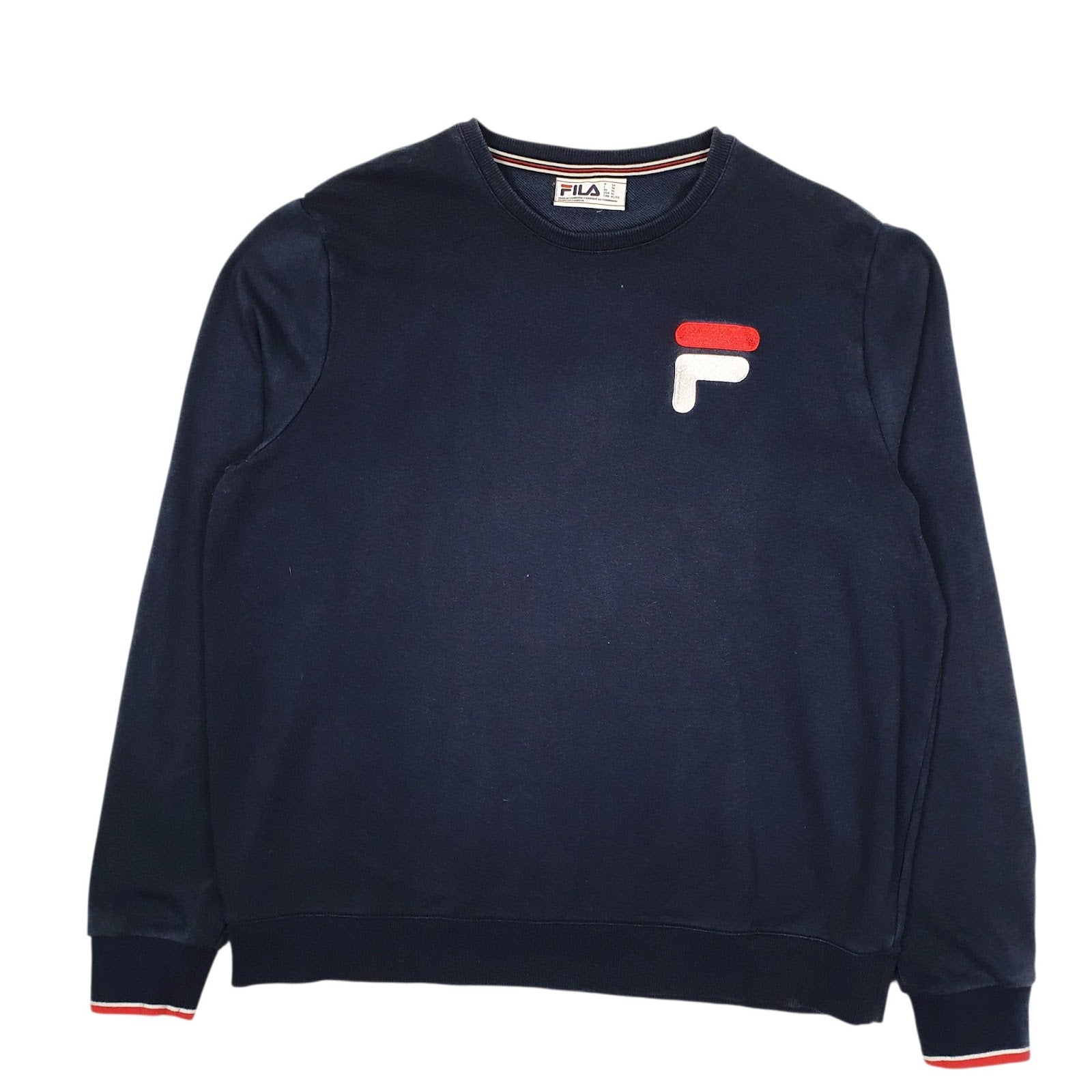 Mens Navy Fila  Crewneck Jumper