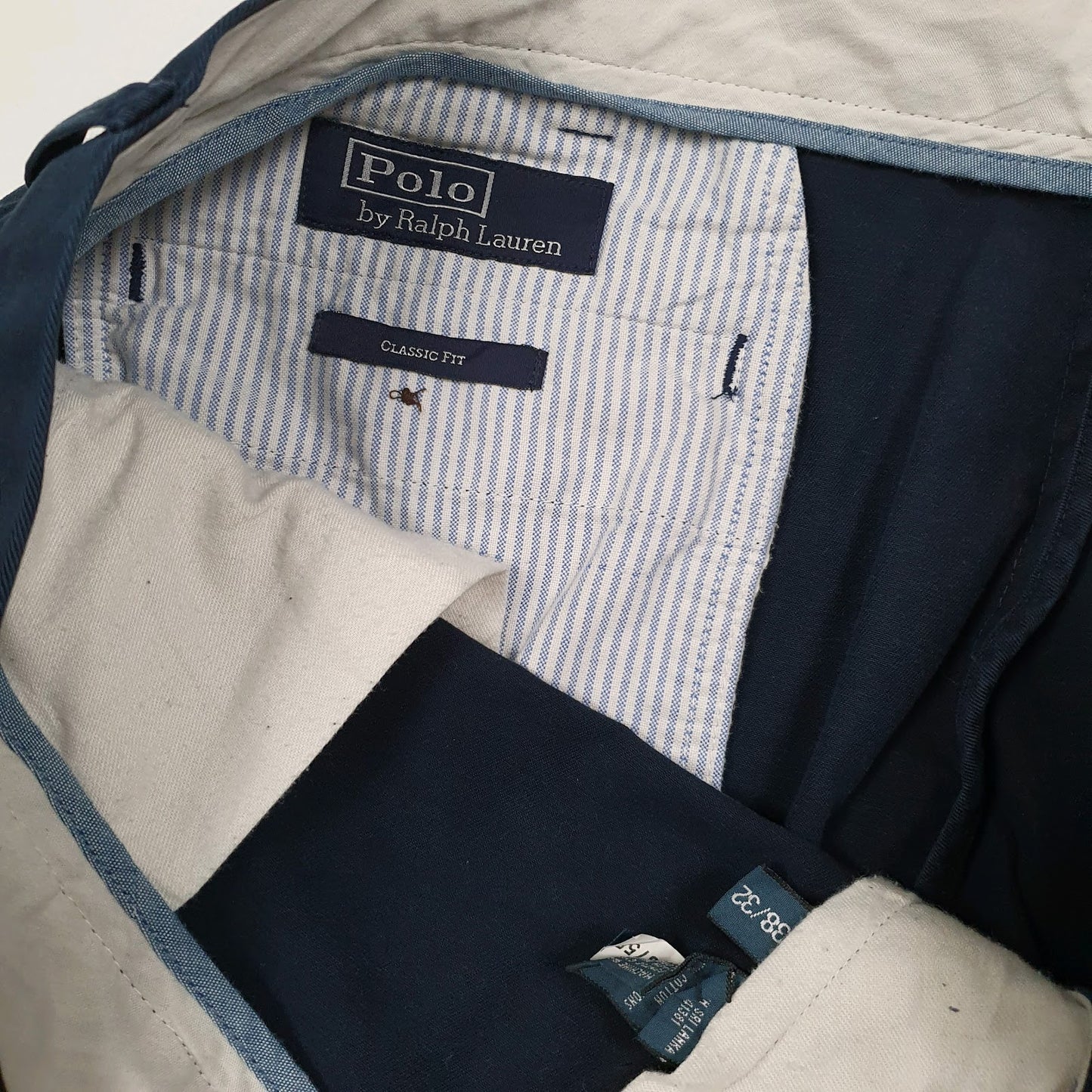 Mens Navy Polo Ralph Lauren Classic Fit  Trousers