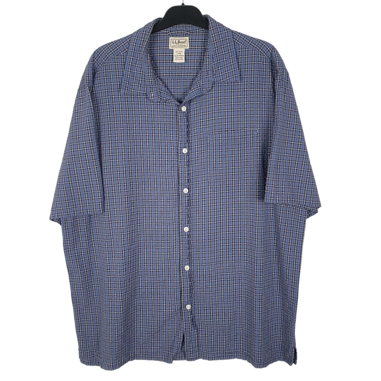 Mens Blue L.L.Bean  Short Sleeve Shirt