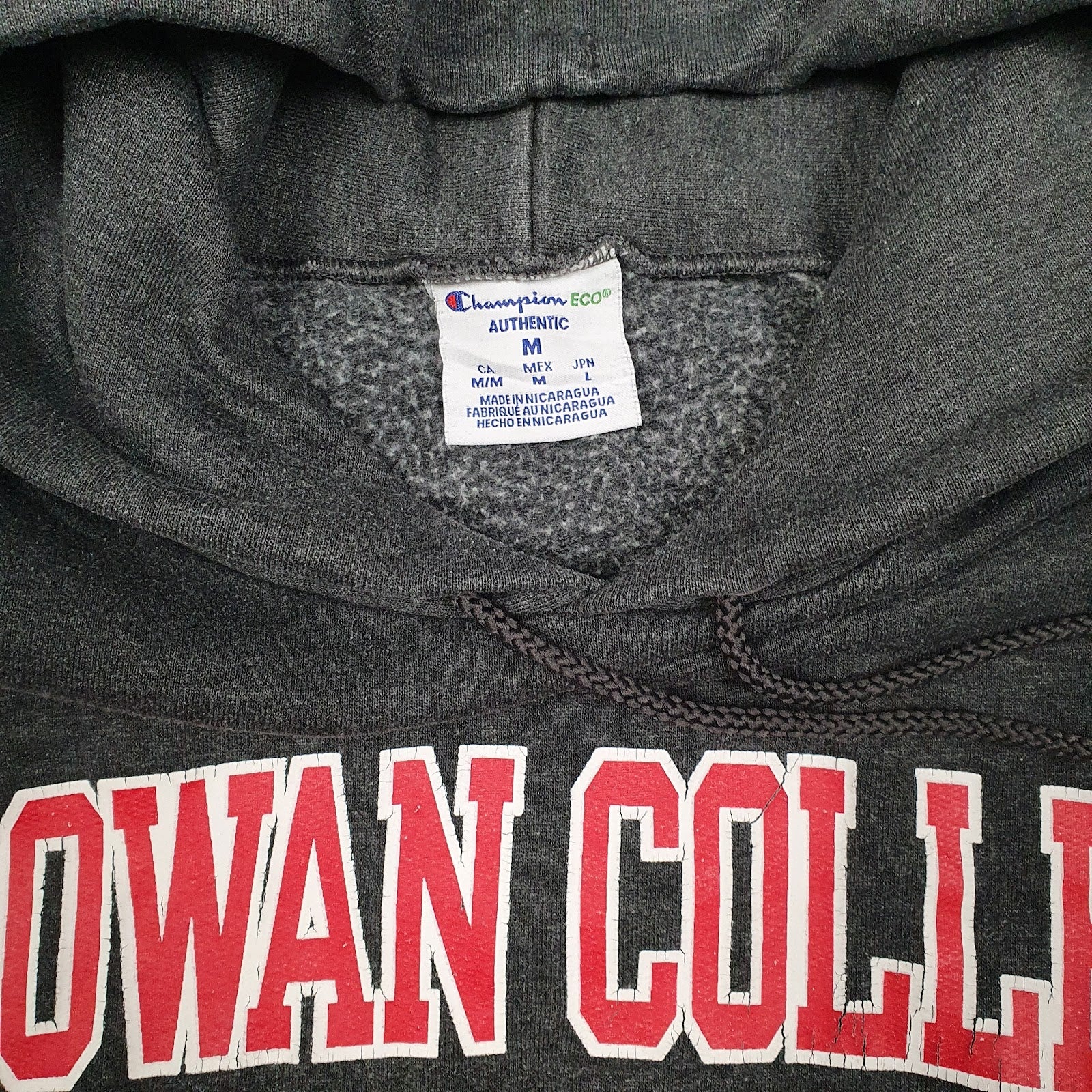 Mens Grey Champion Rowan College Hoodie Jumper