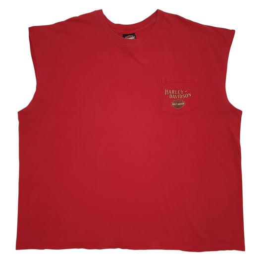 Mens Red Harley Davidson  Short Sleeve T Shirt