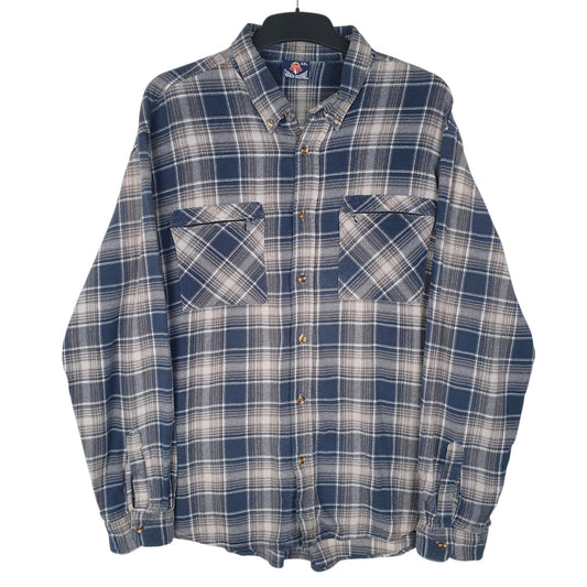 Mens Blue Canada Highways Flannel Long Sleeve Shirt