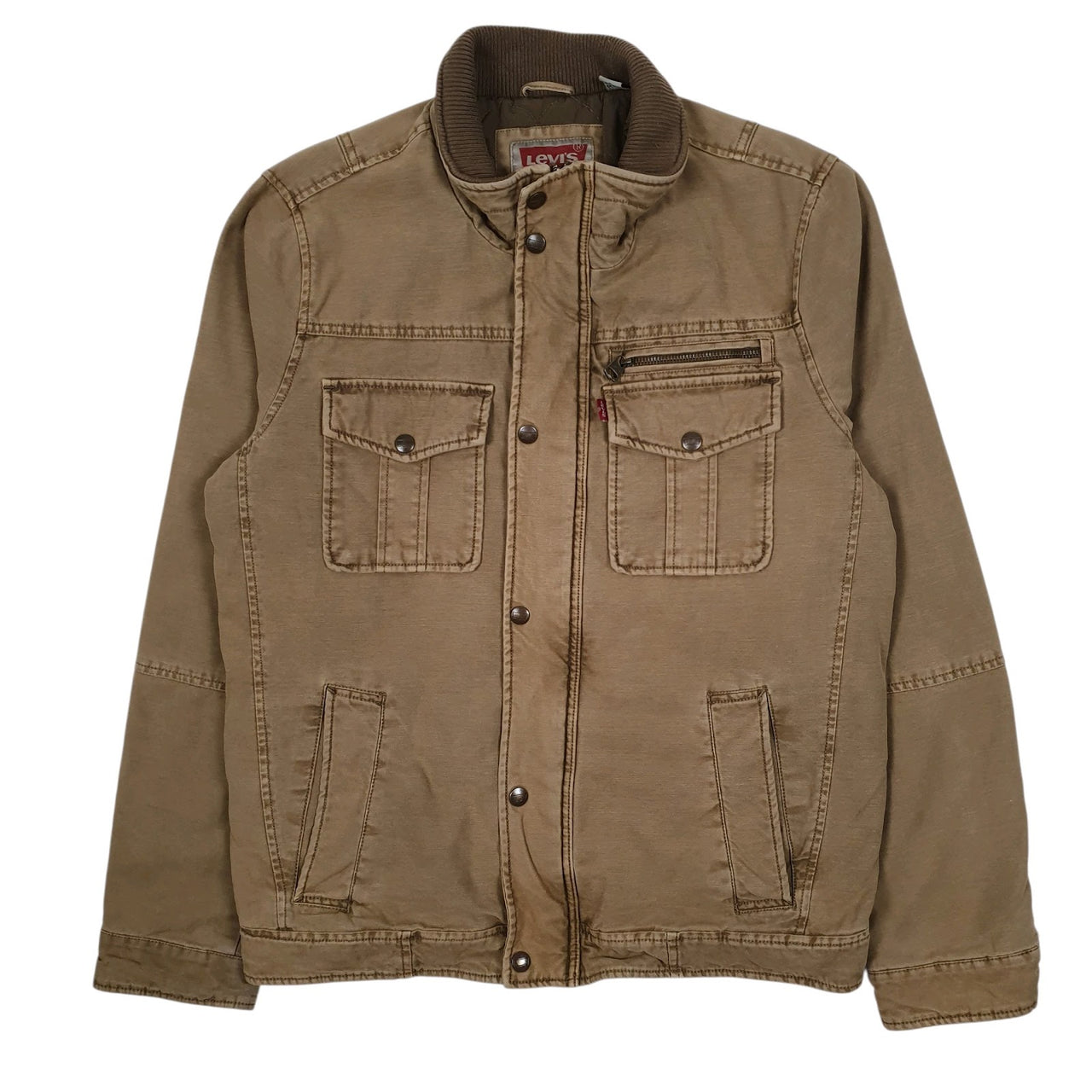 Mens Brown Levis Chore Windbreaker Padded  Coat