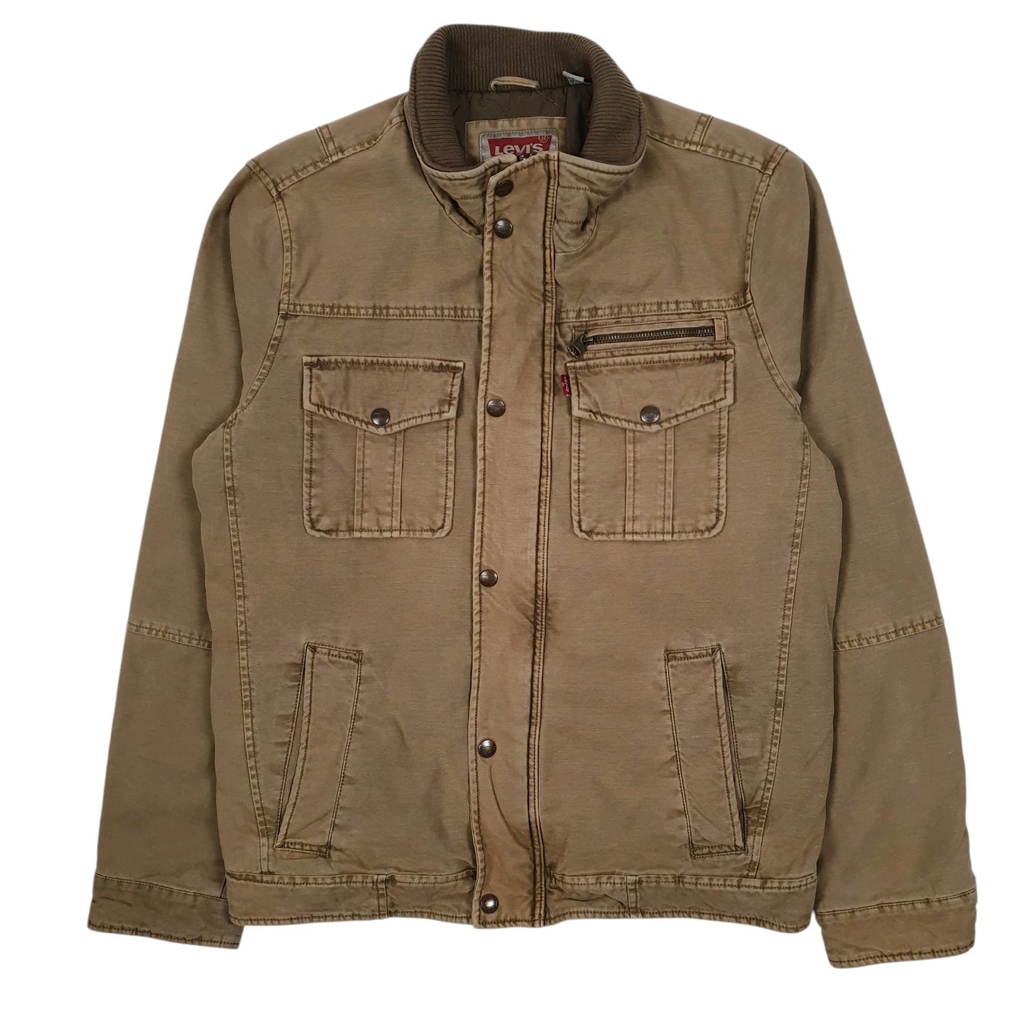 Mens Brown Levis Chore Windbreaker Padded  Coat