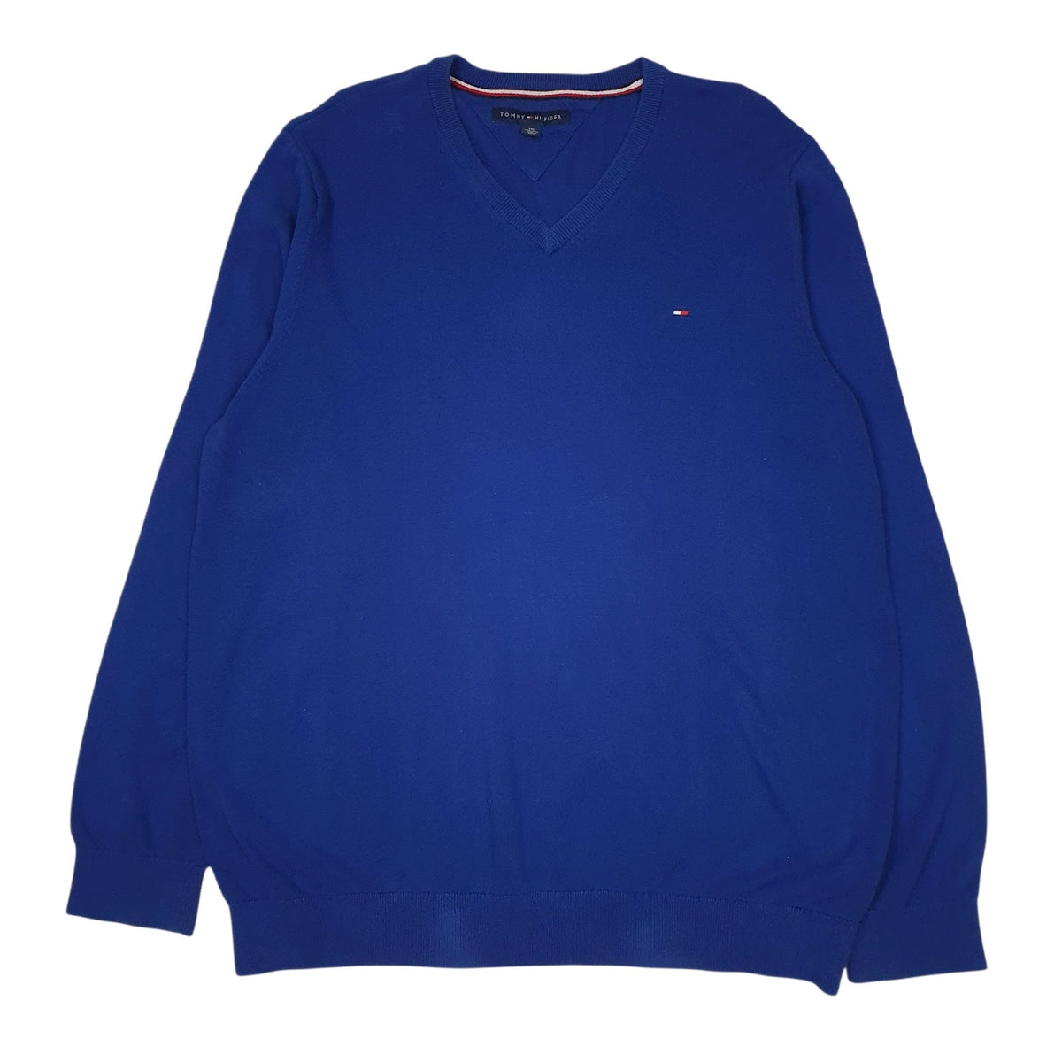 Mens Blue Tommy Hilfiger  V Neck Jumper