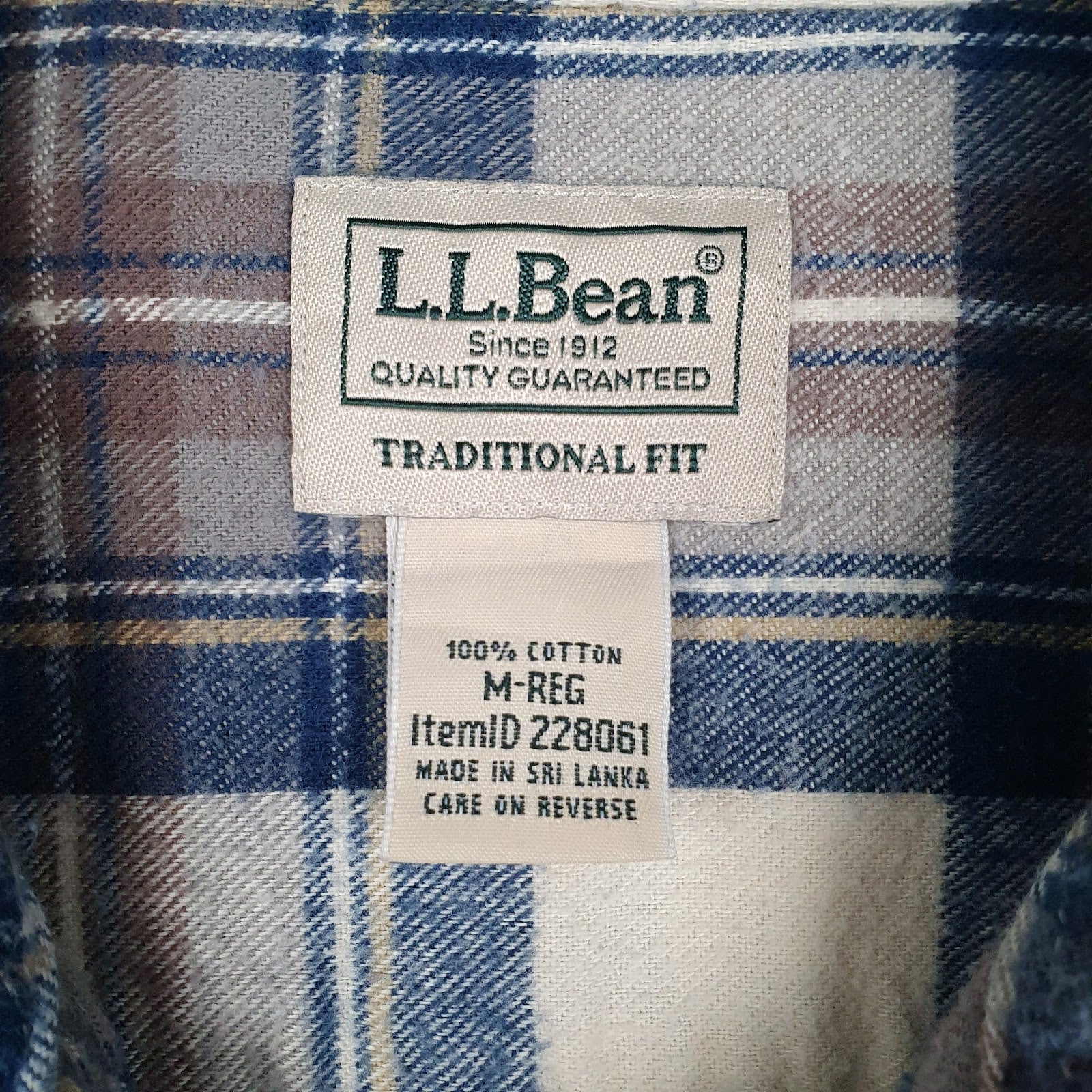 Mens Brown L.L.Bean Flannel  Shirt