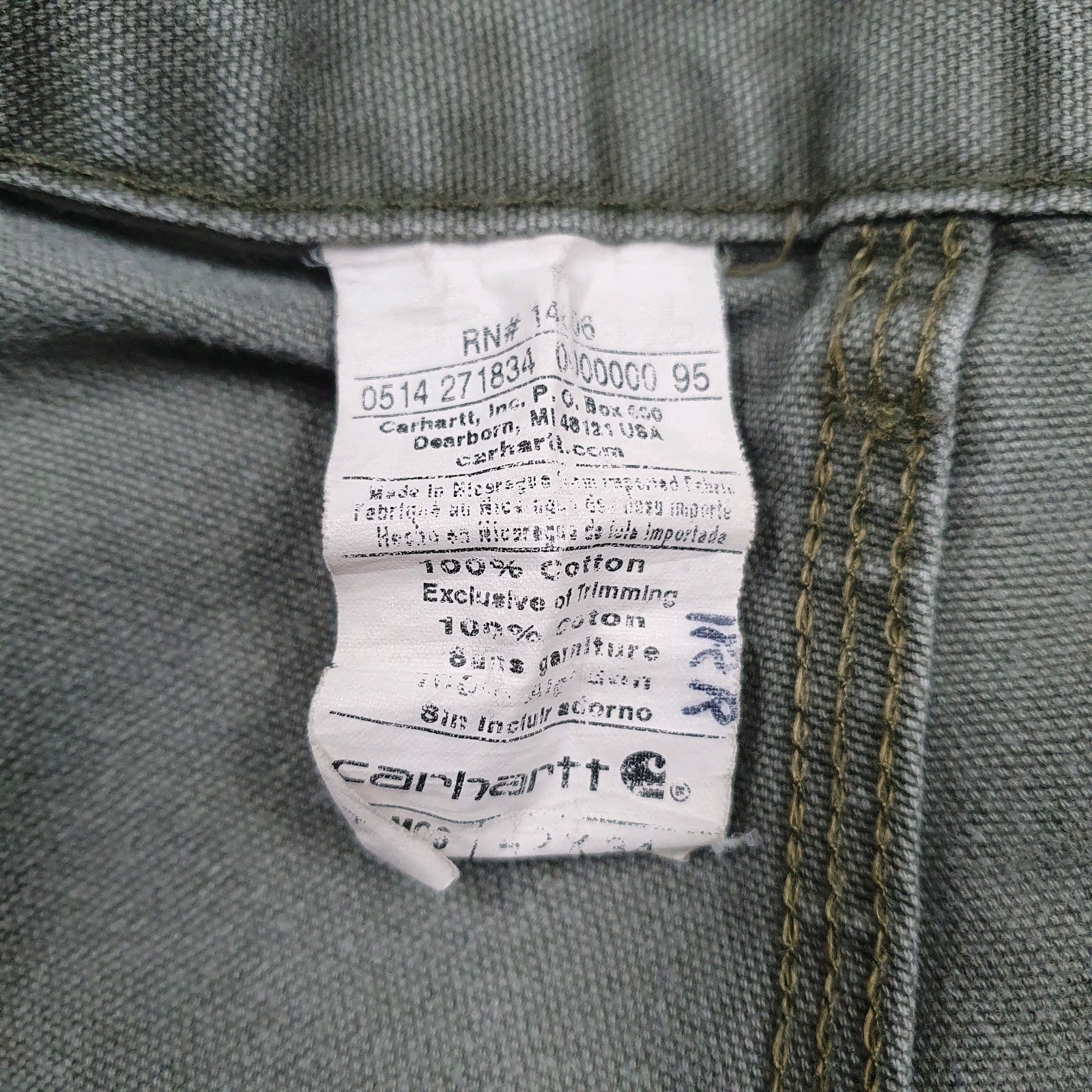Mens Grey Carhartt   Trousers
